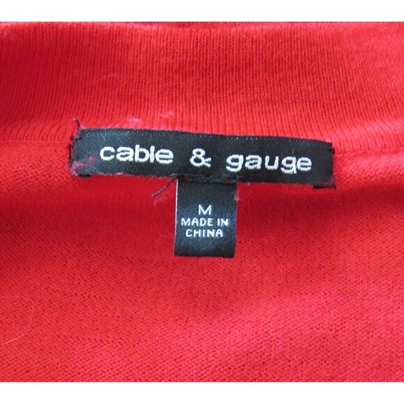 Cable & Gauge Women's 1/4 Zip Tunic Sweater Gold Grommet Accents Red Size M - Picture 3 of 6
